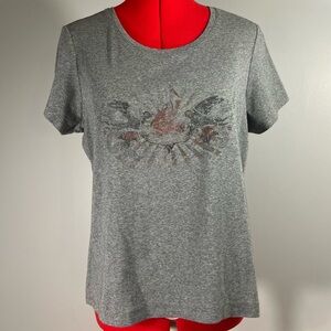 Women's Cropped XL Fitted Grey T-shirt